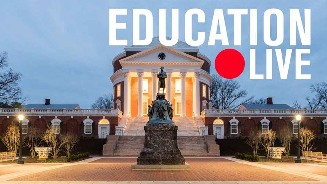 Rotunda with text that reads: Education Live